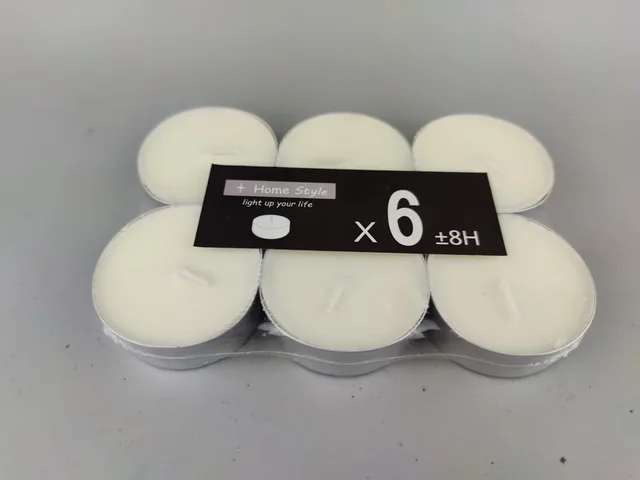S/6 8hrs jumbo tealights in aluminium cup
