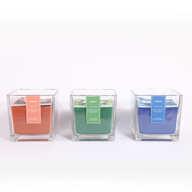 Scented Square Glass Candle