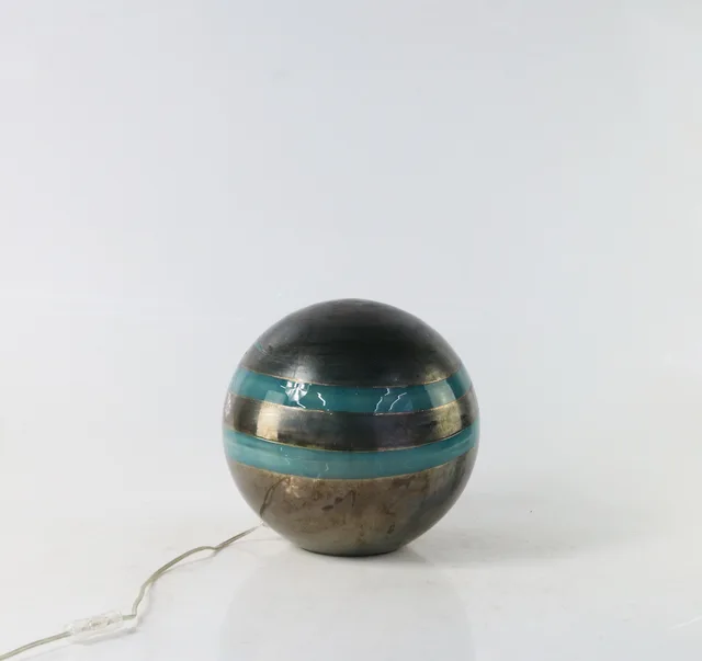 Handmade blown colored glass ball lamp