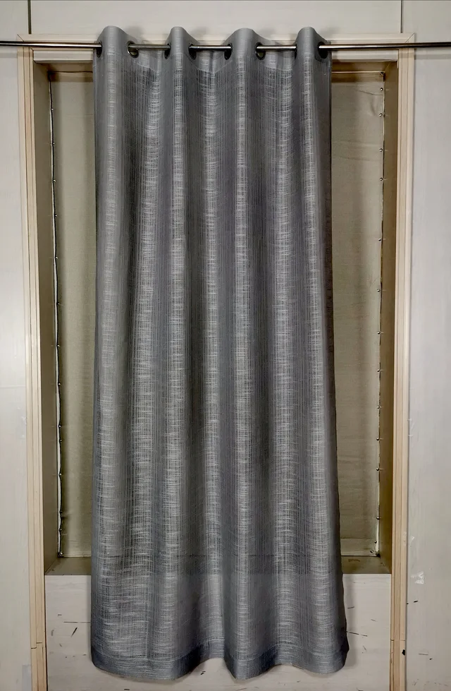 100% polyester solid slub sheer curtain