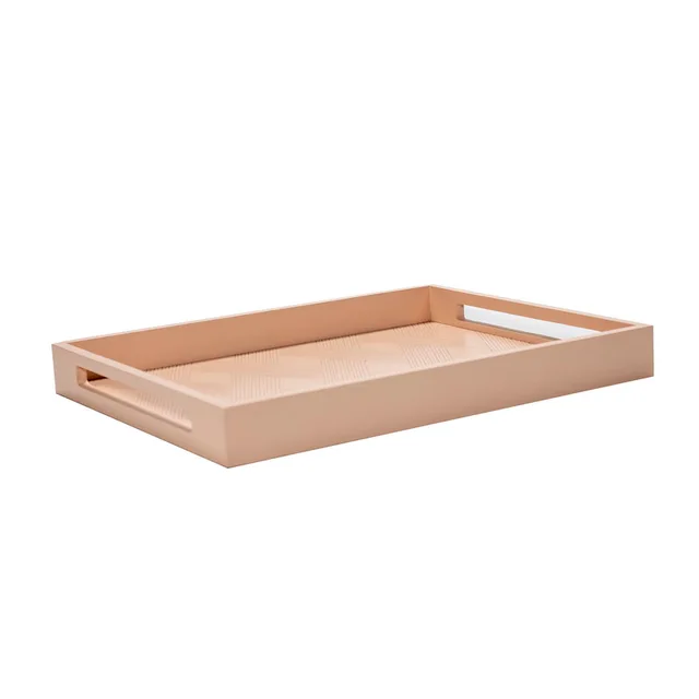 Hand-carved Wooden Tray/ Pink Wooden Tray