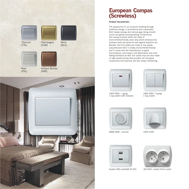 Compas European switch and socket