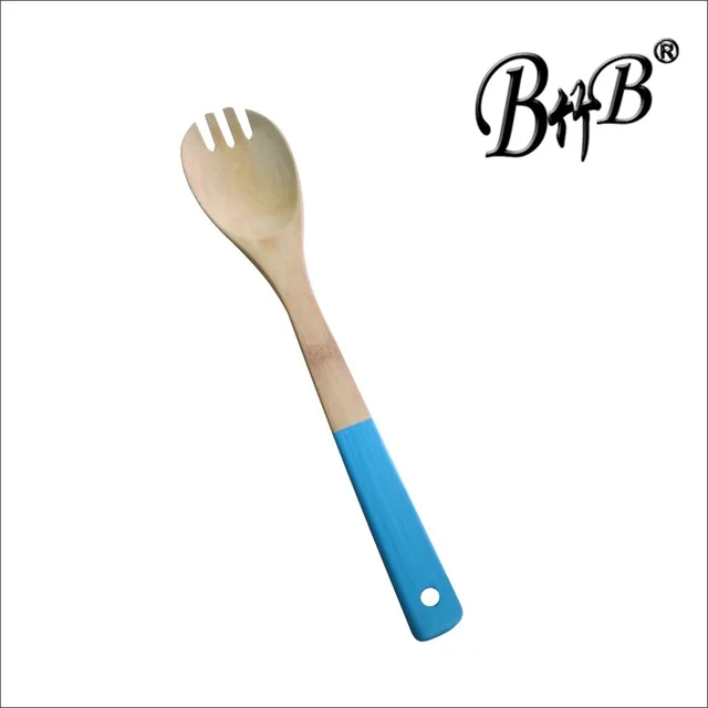 Bamboo spoon with color handle