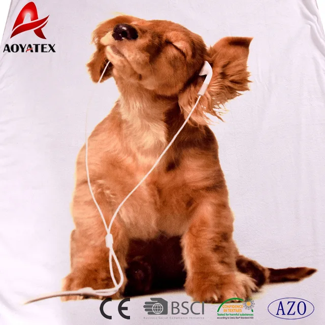 100% polyester digital printed flannel fleece blanket