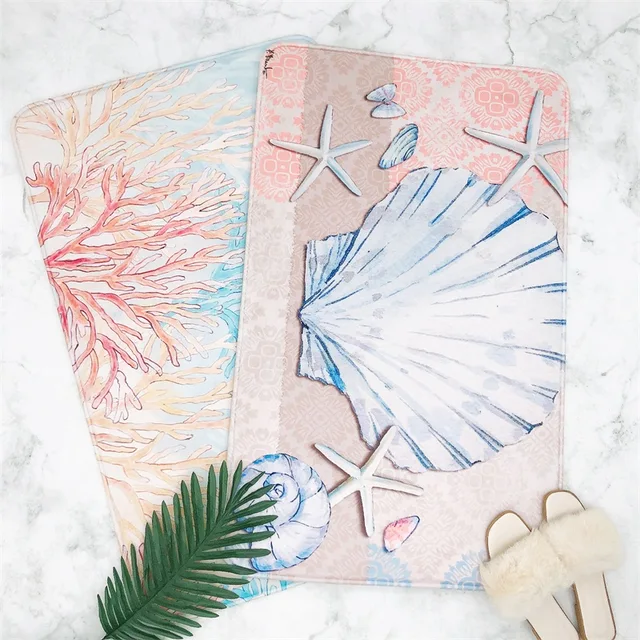 High quality digital printing green plant room door mat bathroom absorbent floor mat