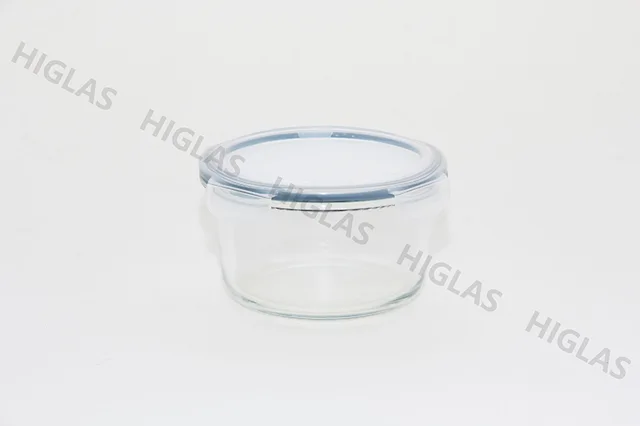 1.1l/0.8l Round Borosilicate Glass Food Container With Matt Pp Lid
