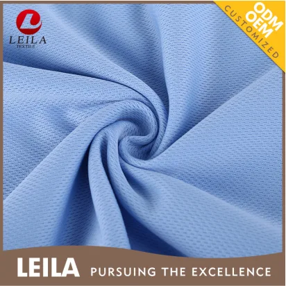 Bird eye double knit polyester fabric