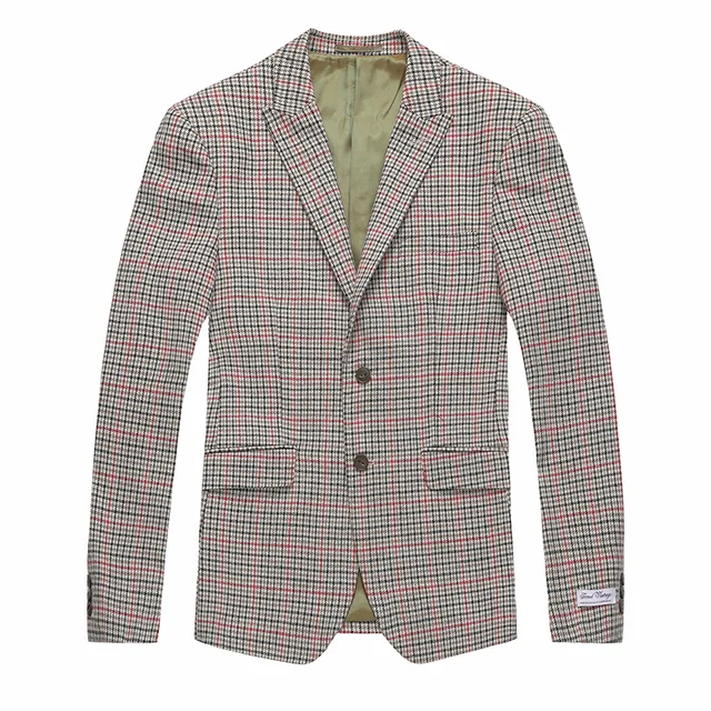 Men's Houndstooth Checked Blazer With Slim Fit