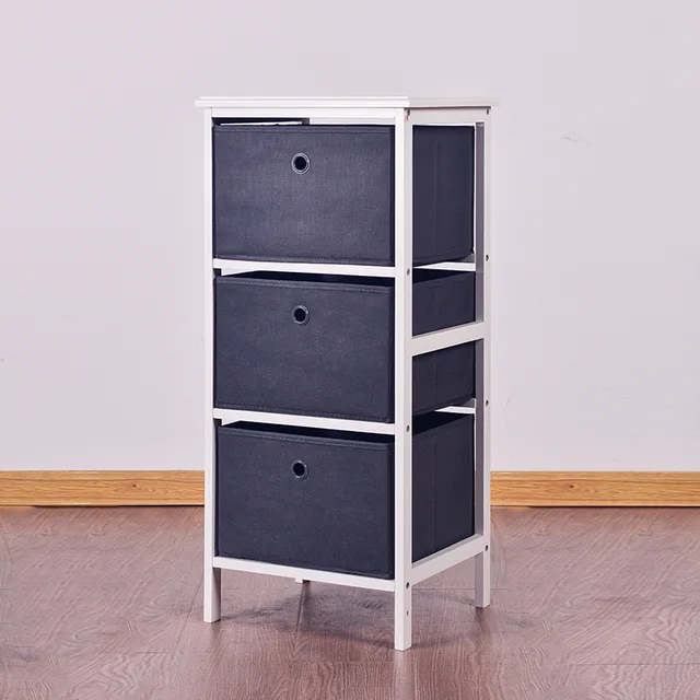 3-tier shelf with 3 storage boxes