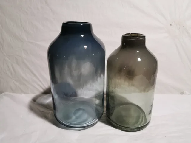 Handmade blown colored glass vase