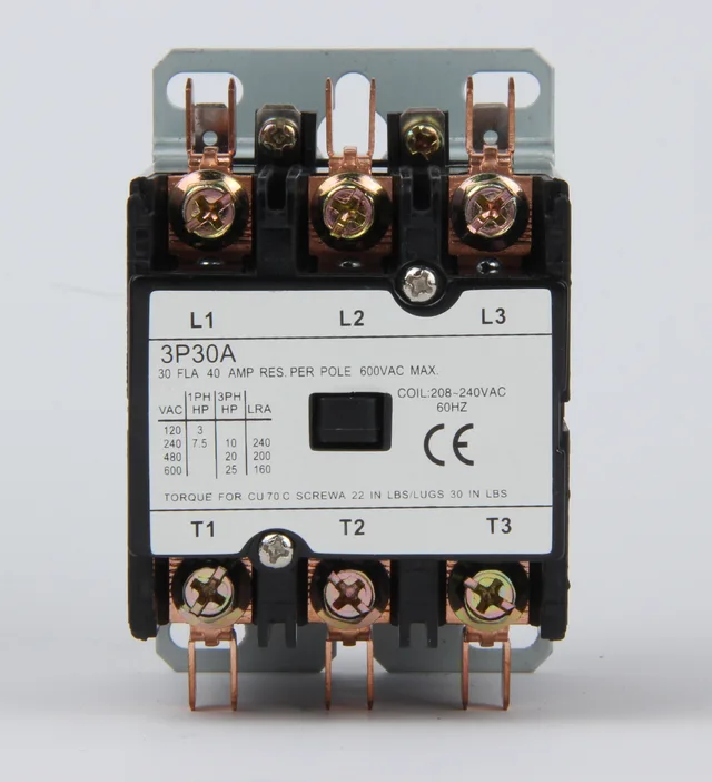 CJX9-1P 20A 24/120/208/240/277V air conditioning magnetic contactor