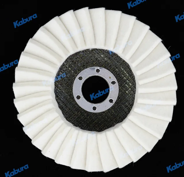 Abrasive wool felt flap disc