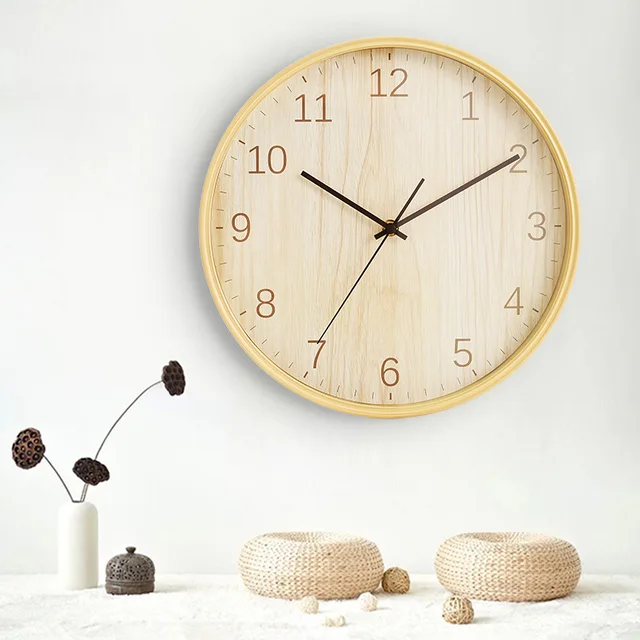 Wood-like plastic wall clock
