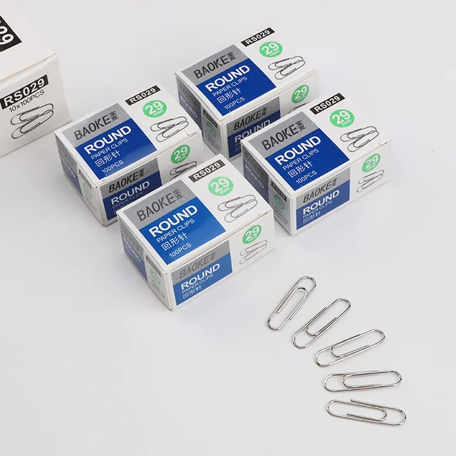 RS029 paper clip high quality office supplies stainless steel 29mm office paper clip
