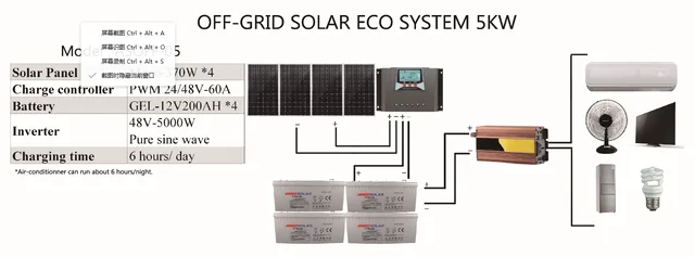 Solar Off-Grid Power System 5kw