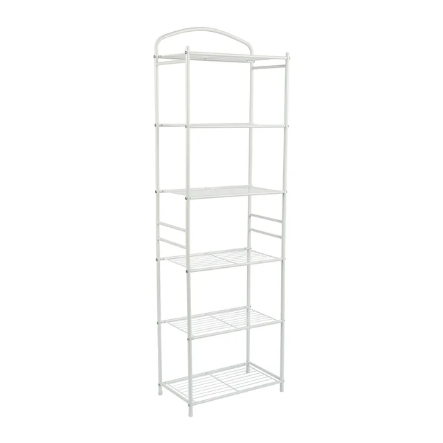 White Metal Space Saver Organizer Rack Storage Bathroom Shelf