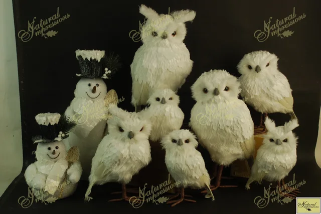 White Artificial fur Owl