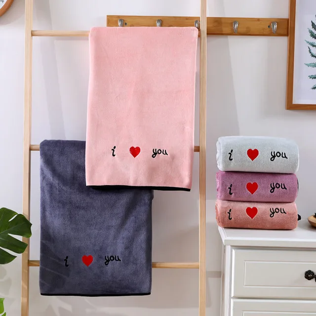 Microfiber embroidered customized logo gift towel bath towel