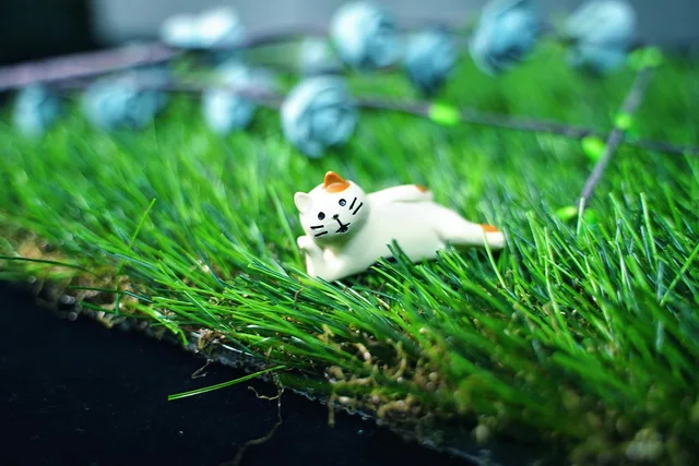 C shape autumn model artificial turf for landscaping with four color