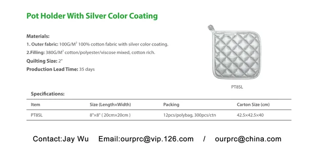 Pot Holder With Silver color coating