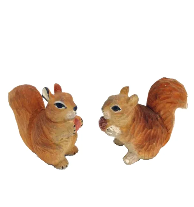 Decorative hand carved animal carving crafts marmot wooden carved squirrel