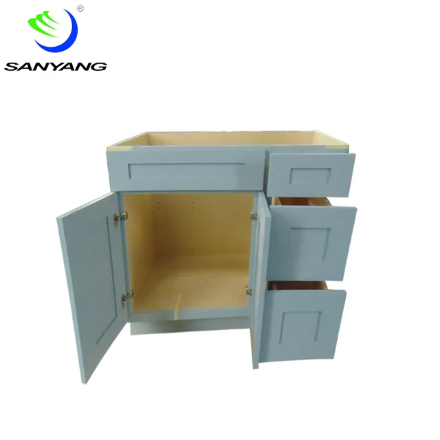 Gray shaker solid wood kitchen cabinet