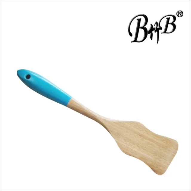 Bamboo spatula with color handle