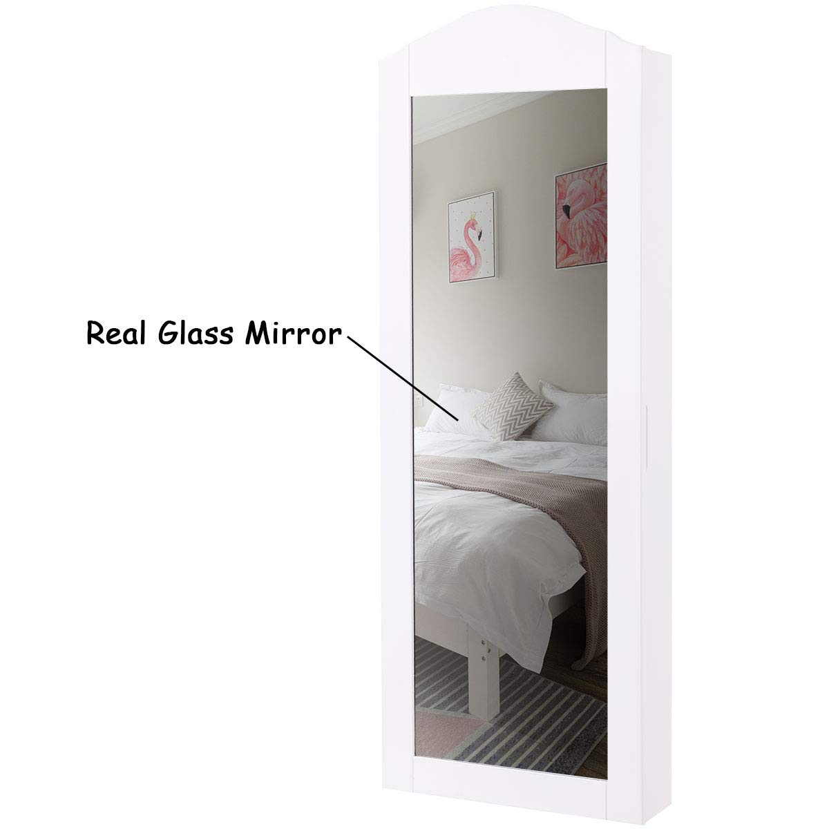 Built-in necklace jewelry rack mirror fashion style jewelry cabinet