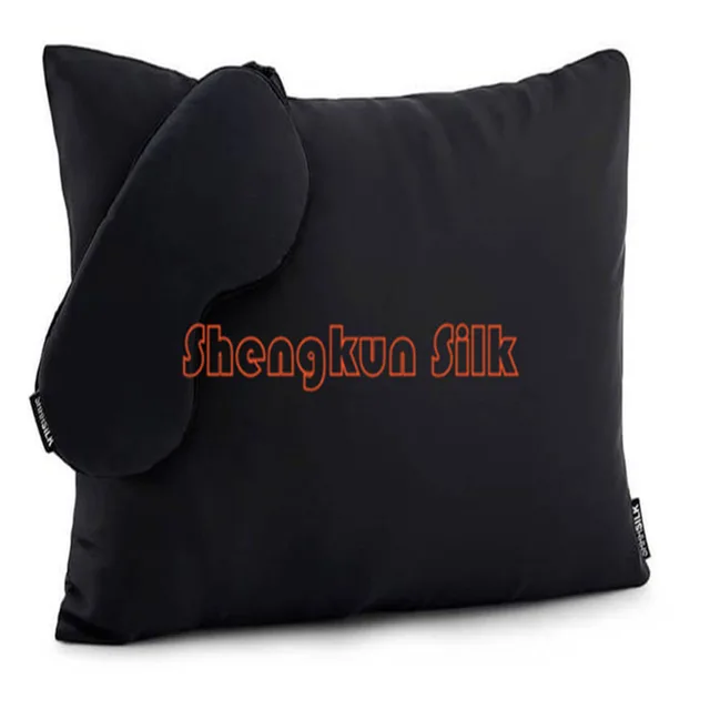 Wholesale 100% Natural Mulberry Travel Silk Pillow with Eye Mask Set
