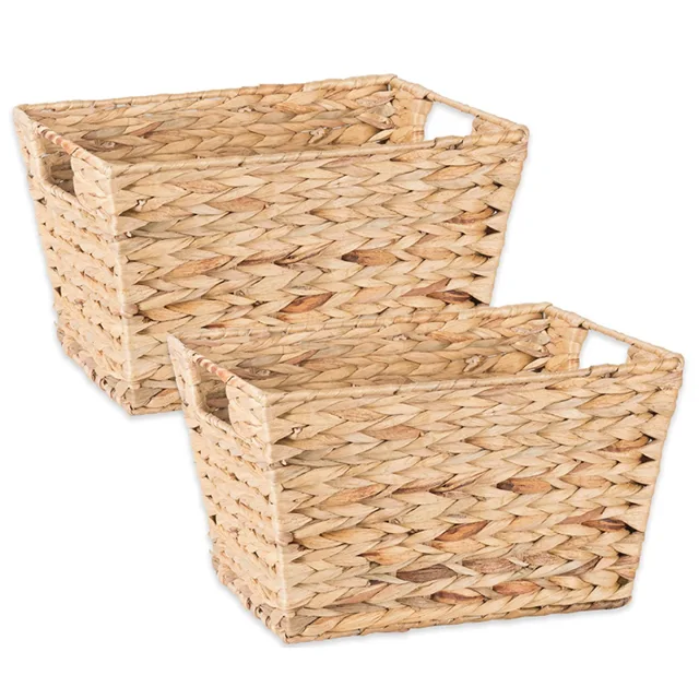 PNatural Water Hyacinth Storage Basket with Handles