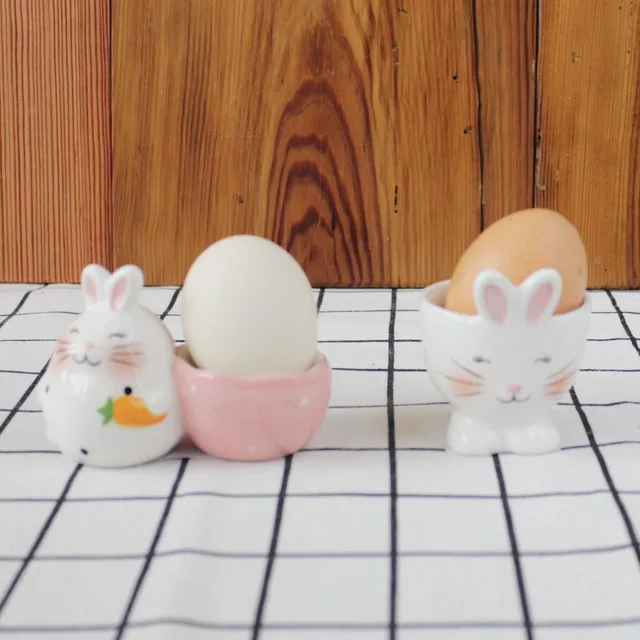 Easter Ceramic Pink Rabbit Egg Cup