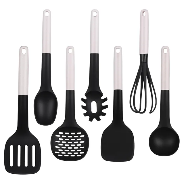 Wholesale cooking utensils PP handle 7 pcs non-stick heat resistant nylon kitchen utensils set