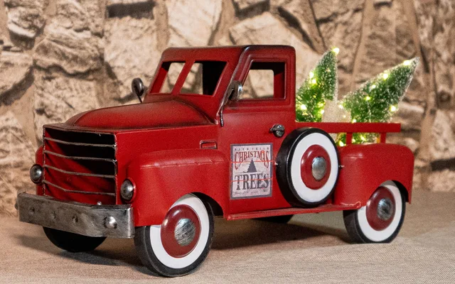 Christmas metal red truck Christmas Tree