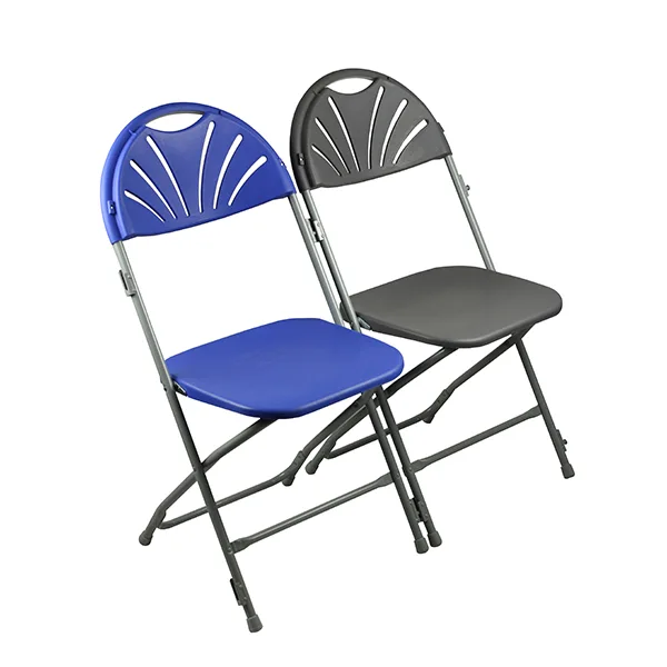 Fan back plastic folding chair