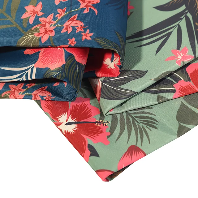 100% Polyester Woven Weft Twist Imitated Memory Flowers Print Fabric For Garment/Women Clothes