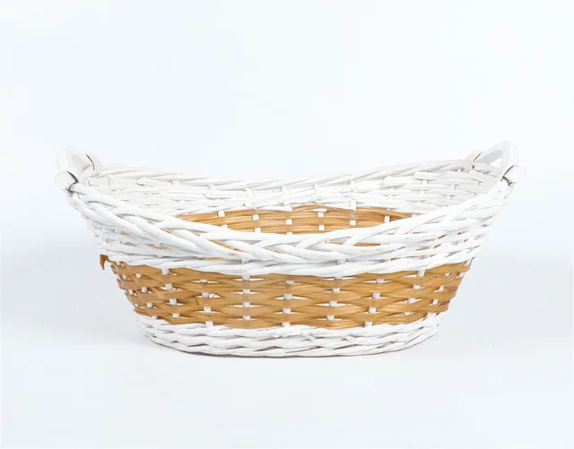 Kingwillow wholesale handweave oval gift wicker storage fruit basket tray storage tray