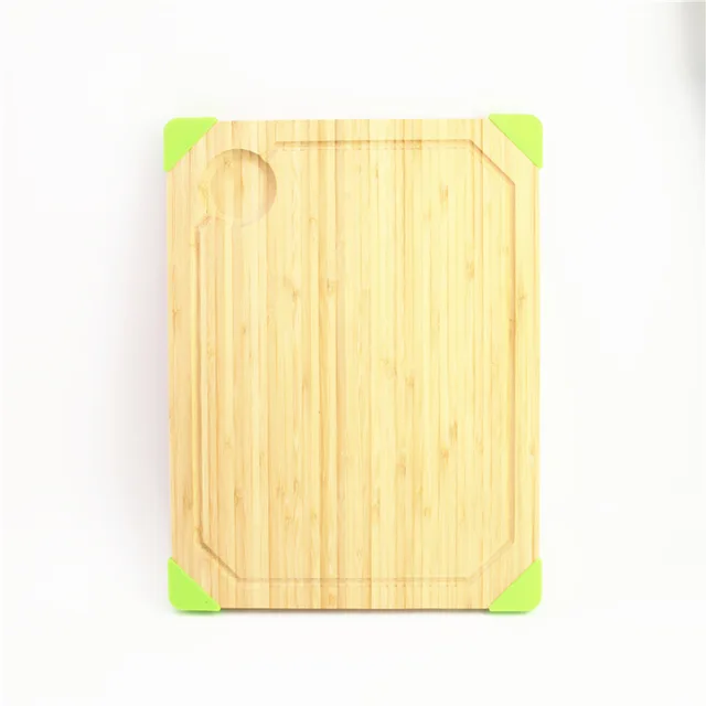 Bamboo bread cutting board cheese board with silicone