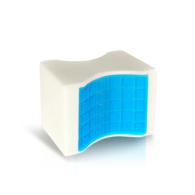 Memory foam cooling leg knee pillow for side sleeper
