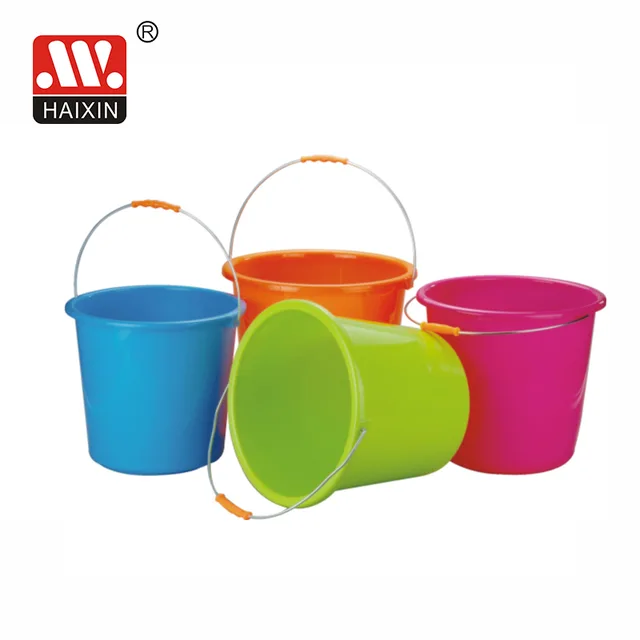 Haixin Plastic bathroom washing round handle bucket W/O lid 2349 bpa free plastic water bucket