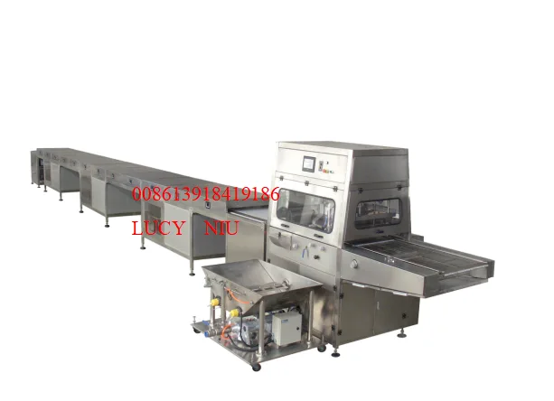Chocolate enrobing line