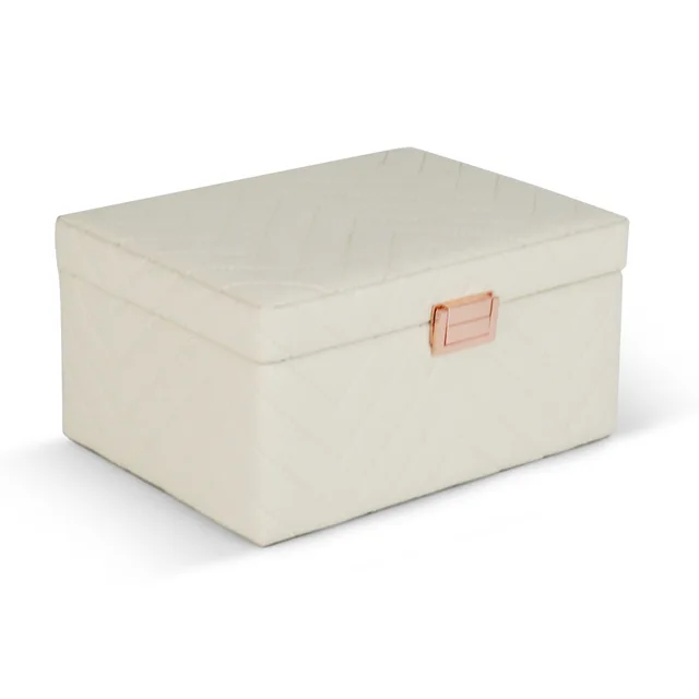 Stitched leather rec. jewelry storage box