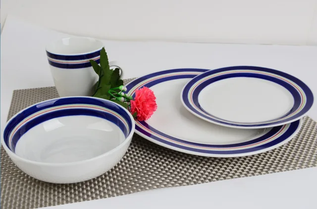 20pcs porcelain dinnerware set,20pcs color edge porcelain dinner set with decal