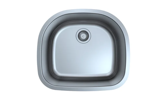 Stainless Steel Undermount Single Bowl D Shape Sink 2421