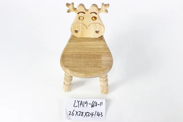 Children solid wood animal shape deer head shape stool