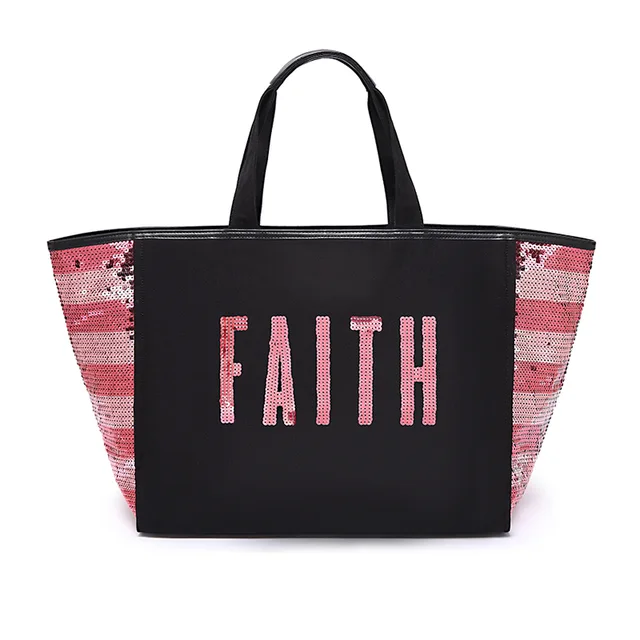 2020 lady's canvas tote bag/shopping bag/ colorful sequin handbag