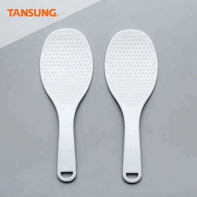2 PCS White Texture Surface Rice Tool Plastic Rice Paddle