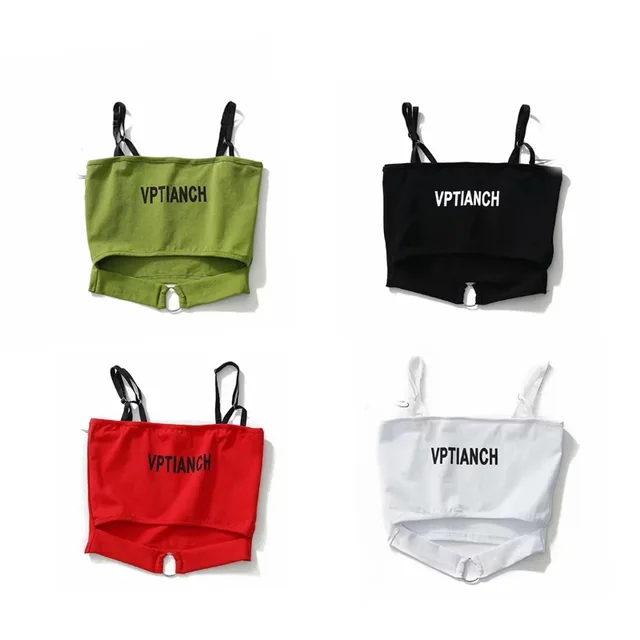 Women's suspender printed vest