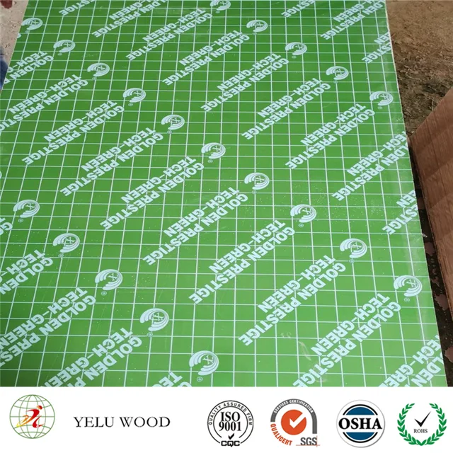 Green plastic film faced plywood