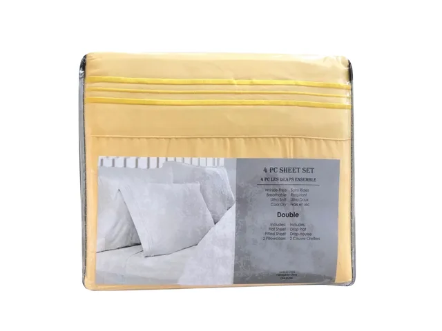 100% Polyester Solid 4pc Sheet Sets
