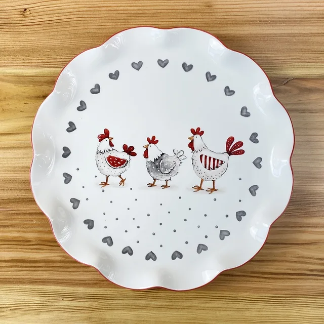 30cm Plate Porcelain Tableware Chicken Design